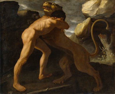 Hercules Fighting the Nemean Lion by Francisco de Zurbaran